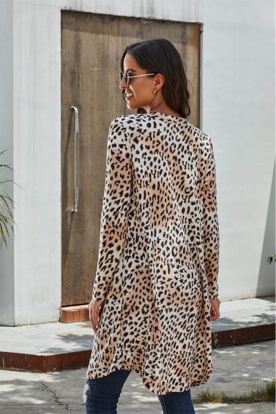 Gillian Women's Long Sleeves Leopard Print Knitting Cardigan Outwear