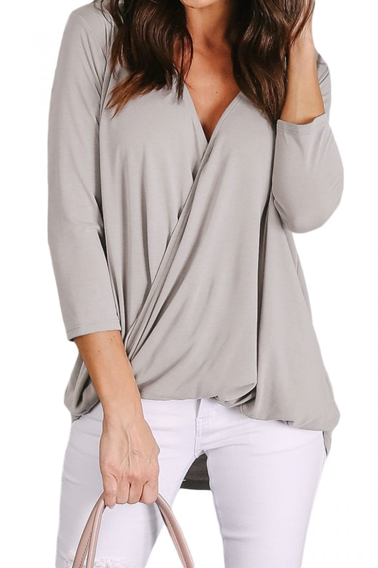 womens grey blouses