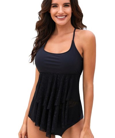 Nikola Women's Halter U Neck Hollow-out Criss Cross Tankini Swimsuit