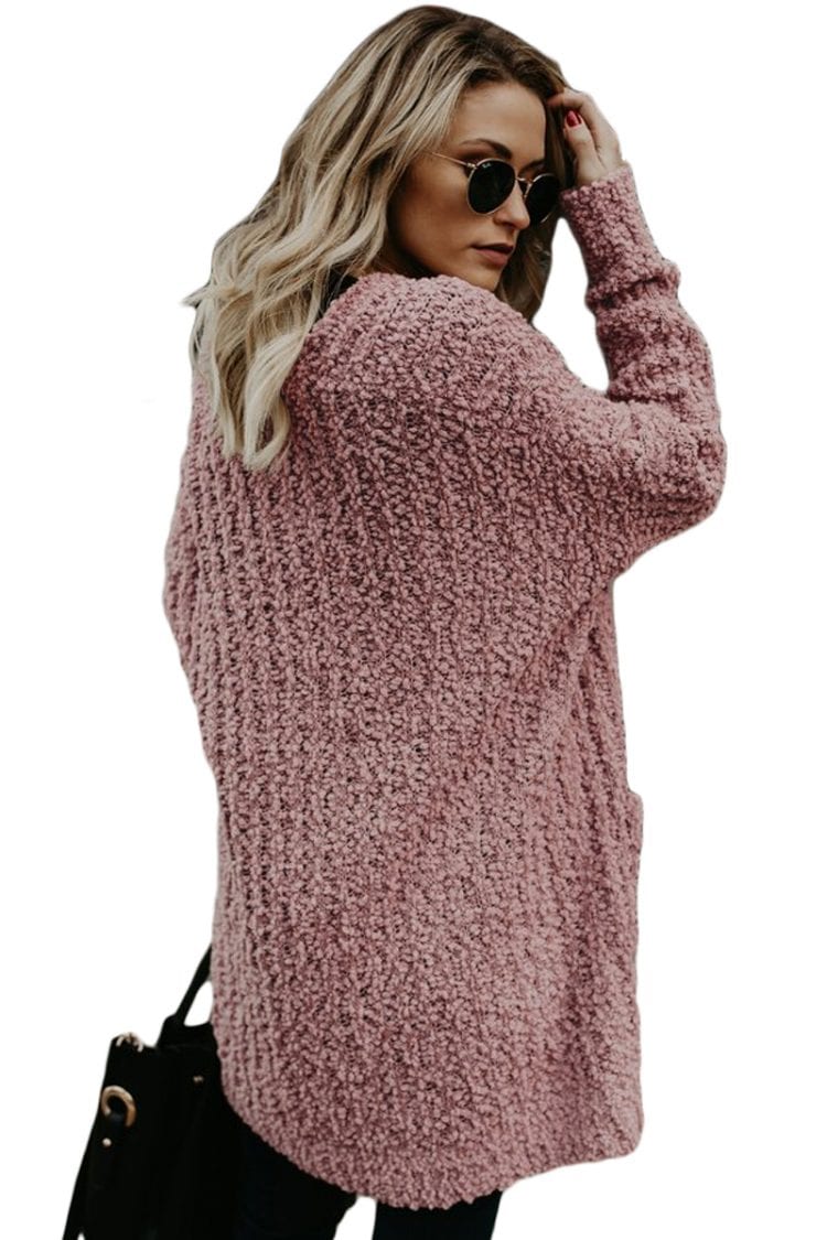 Jaime Women's Long Sleeve Soft Chunky Creamy Knit Sweater with Pockets