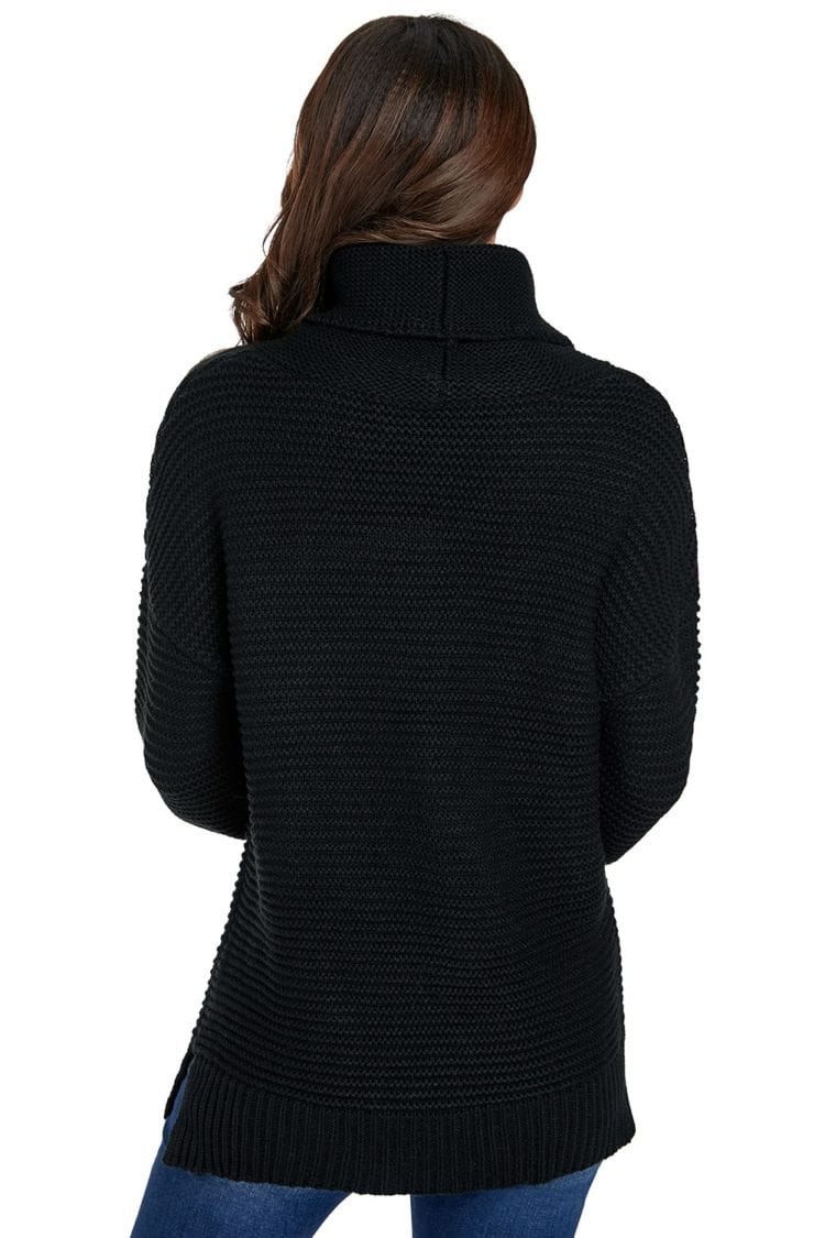 Alyce Women's Cozy Long Sleeves Turtleneck Sweater Black