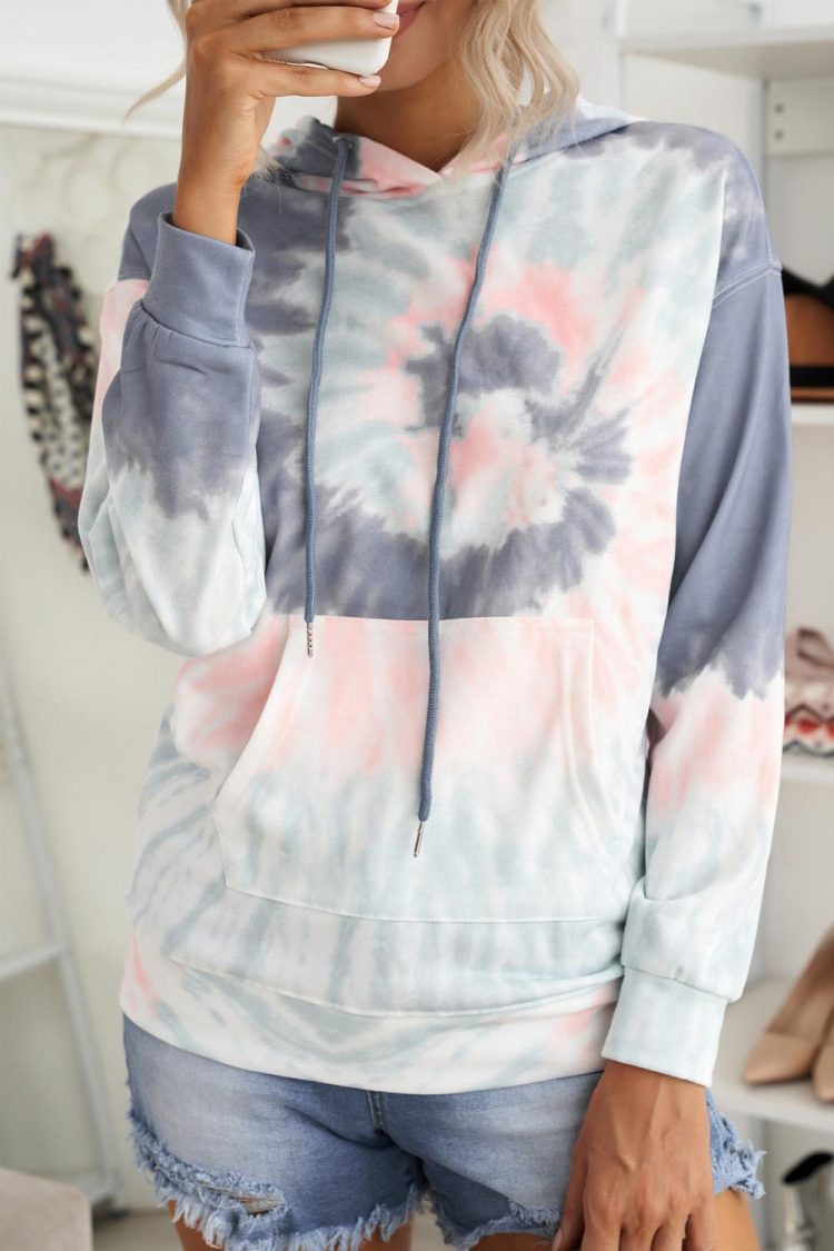 Bias Women's Tie Dye Print Pullover Hoodie Multicolor