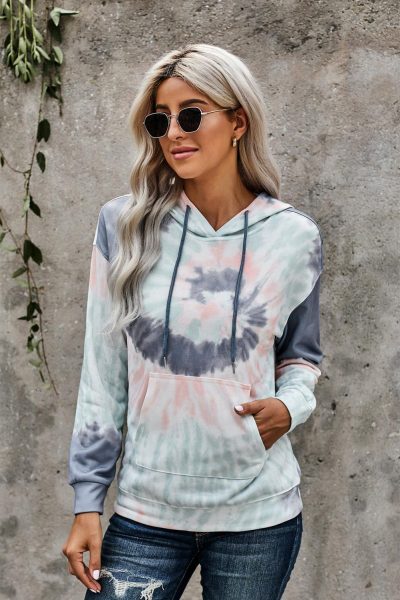 Bias Women's Tie Dye Print Pullover Hoodie Multicolor