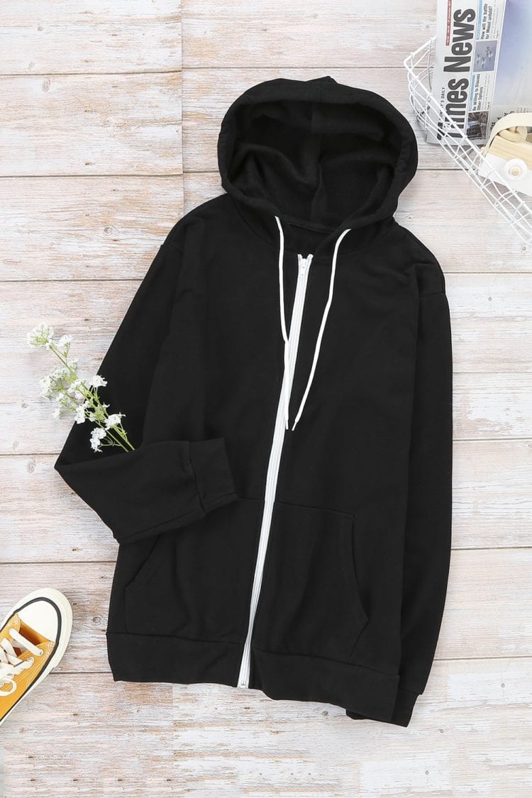 Elsa Women Zip-up Hoodie Jacket Black