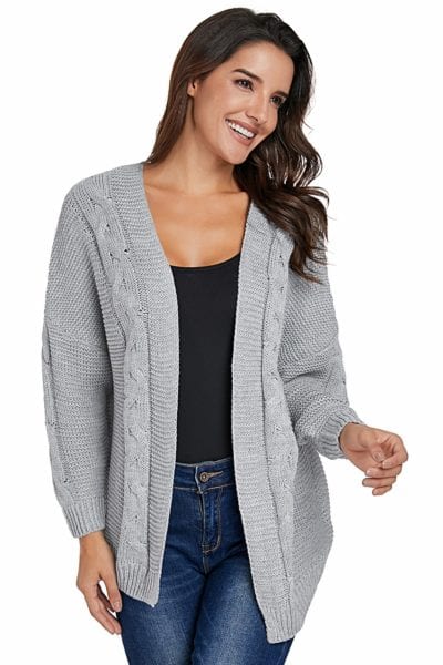 Darya Women's Chunky Wide Long Sleeve Knit Cardigan White