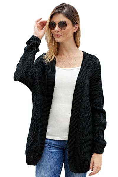 Darya Women's Chunky Wide Long Sleeve Knit Cardigan White