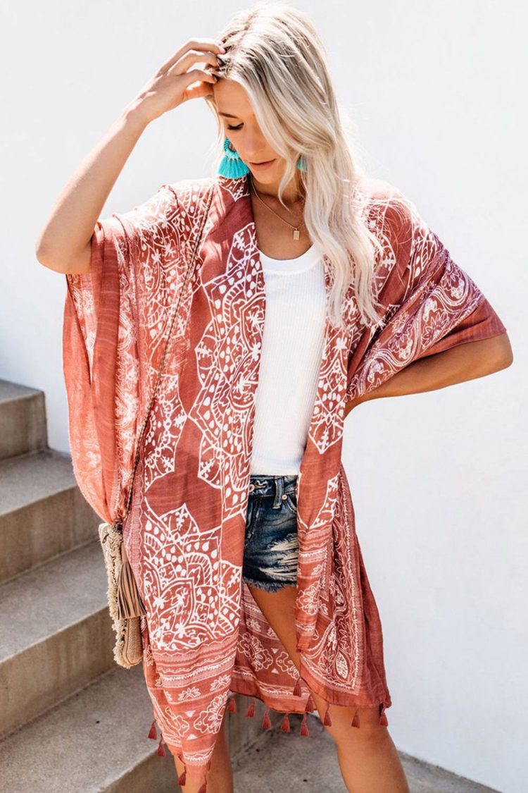 Carey Women's Anja Tassel Kimono Brown