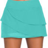 Chloe Womens Green Tiered Swim Culotte