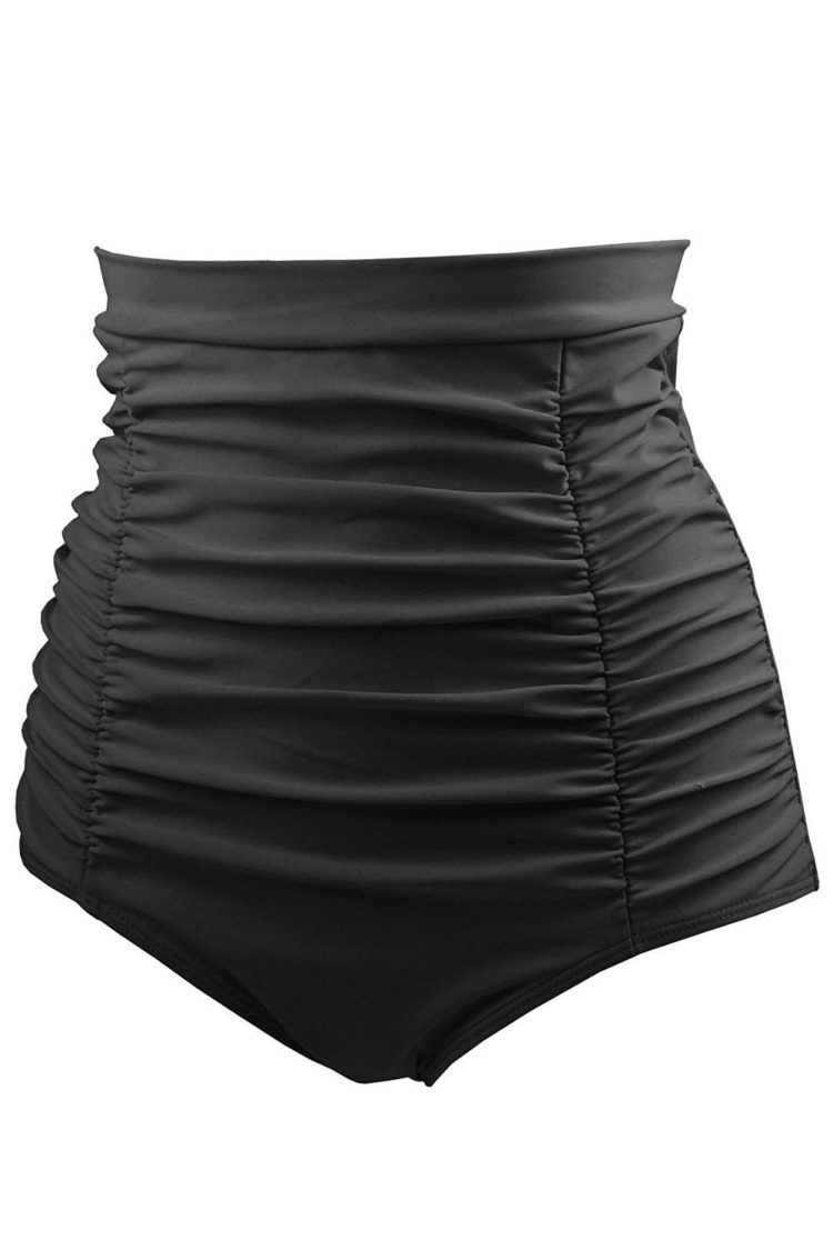 Phoebe Women Retro High Waisted Swim Short Black