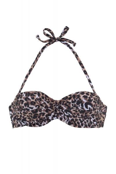 Seafolly Women's Boho Stripes Push up Two Piece Bikini Swimsuits Set Leopard