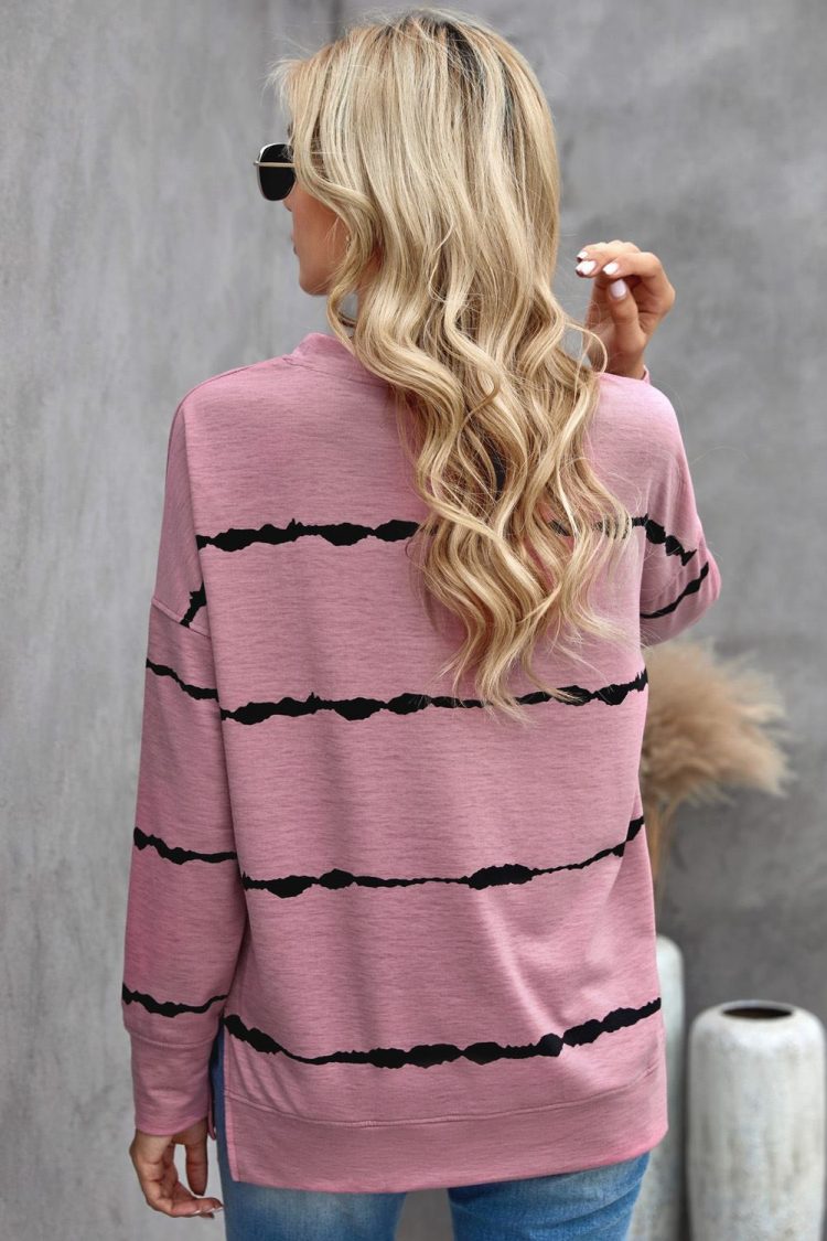 Edlyn Women Pink Sweatshirt Tie-dye Stripes