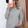 Oprah Womens Gray Sweatshirt Crew Neck Long Sleeve