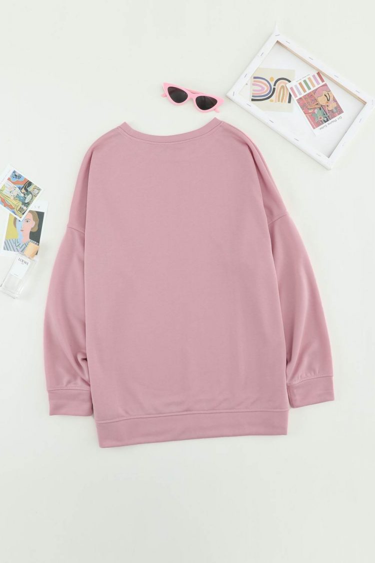 Pandora Womens Crew Neck Long Sleeve Sweatshirt Pink