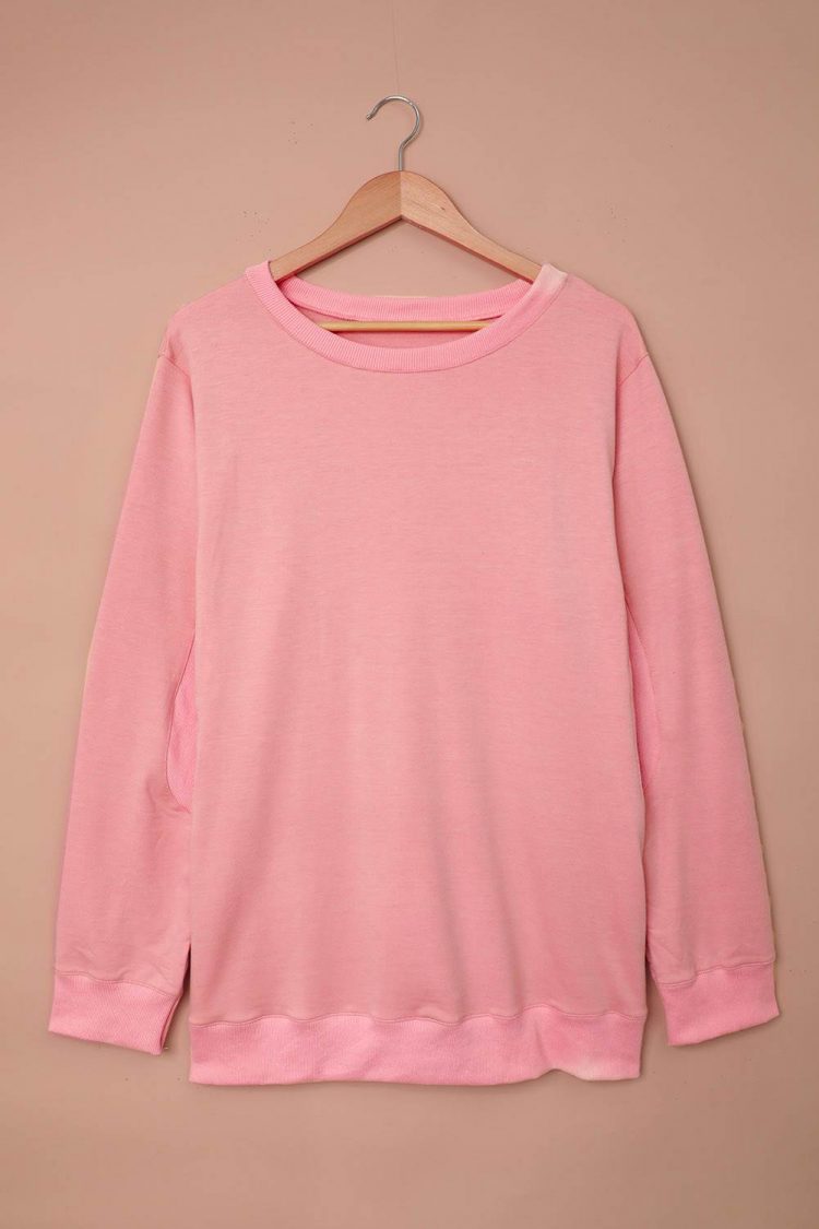 Ramya Womens Sweatshirt Pink Wash Fleece Pullover