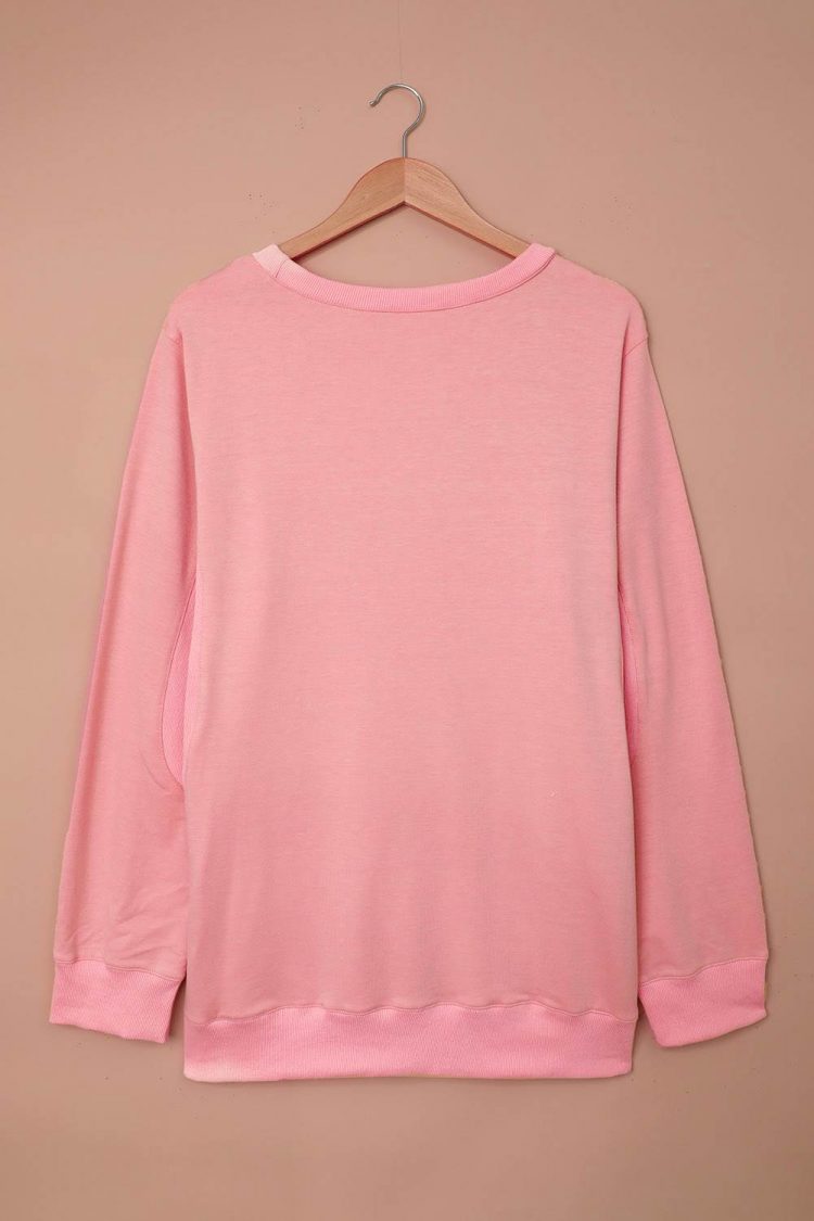 Ramya Womens Sweatshirt Pink Wash Fleece Pullover