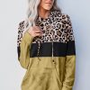 Samira Women Tie Dye Yellow Colorblock Leopard Hoodie